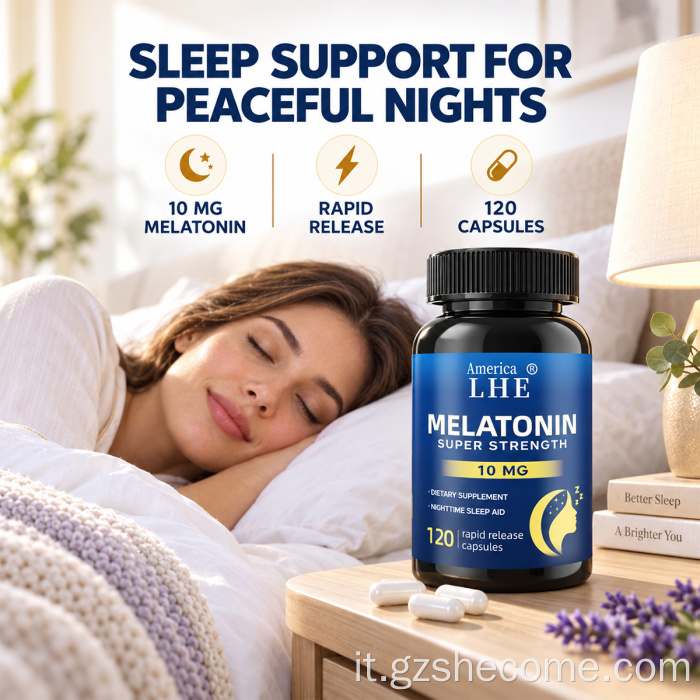 Shecome Capsule di melatonina Supporto per il sonno Rilassamento